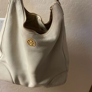 Tory Burch Cream Leather Hobo Bag